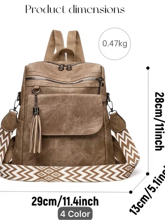 Versatile Women\'s Crossbody Backpack - Brown main image 5